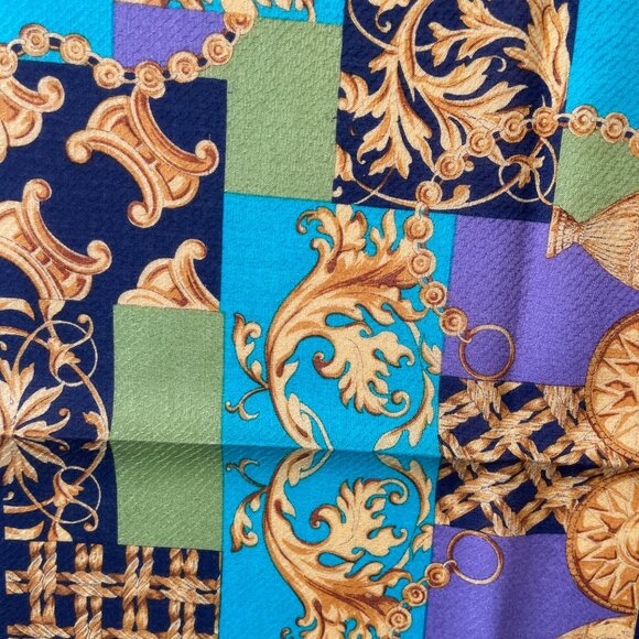 Celine Vintage Cotton Scarf – Baroque Patchwork Motif - Picture 6 of 12